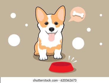 Cute Corgi Dog Hungry