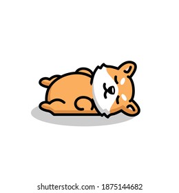 cute corgi dog illustration pose