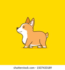 Cute corgi dog illustration, vector animal pet