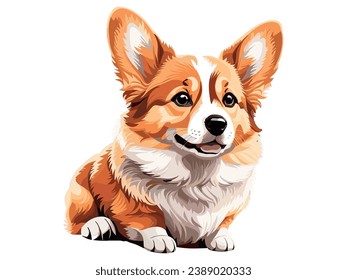 Cute corgi dog einzeln auf Vektorgrafik