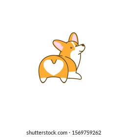 cute corgi dog logo icon design vector illustration