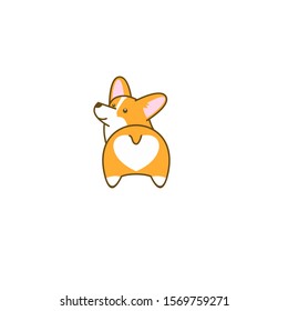 cute corgi dog logo icon design vector illustration