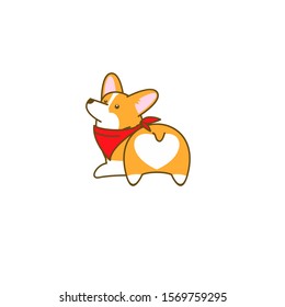 cute corgi dog logo icon design vector illustration