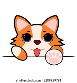 Cute corgi dog  vector illustration