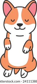 Cute corgi dog. Vector illustration in doodle style.