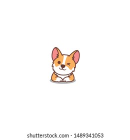 Cute corgi dog winking eye, vector illustration