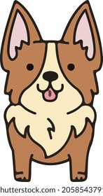 cute corgi flat vector art