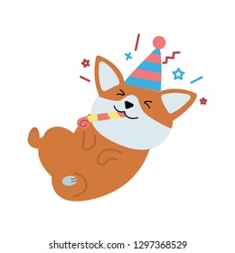 Cute Corgi Illustration. Vector illustration.