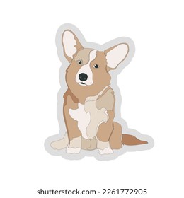 Cute corgi isolated on white background. Vector illustration.