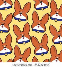 Cute Corgi Pattern. Seamless Fun Background. Vector Illustration Clipart  