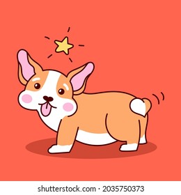 Cute corgi puppy. Vector cartoon illustration