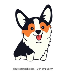 Netter Corgi sitzt isoliert auf weißem Hintergrund