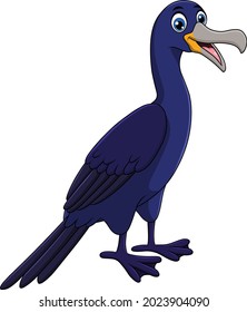 Cute Cormorant bird cartoon vector illustration