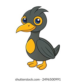 A Cute Cormorant: Charming Vector Illustration Art for Printable Graphics Design