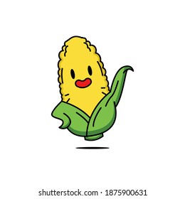 cute corn with adorable pose design