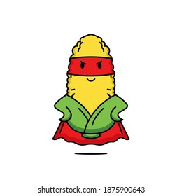 cute corn with adorable pose design