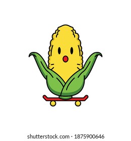 cute corn with adorable pose design