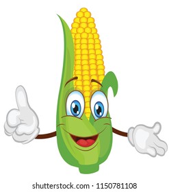 cute corn character cartoon.