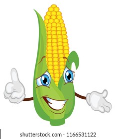 cute corn character cartoon.