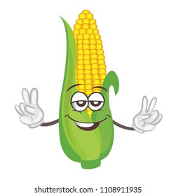 cute corn character. cartoon vector illustration