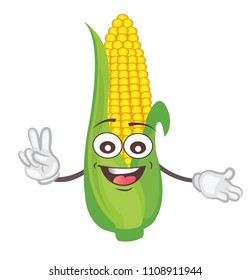 cute corn character. cartoon vector illustration