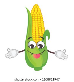 Cute Corn Character Cartoon Vector Illustration Stock Vector (Royalty ...