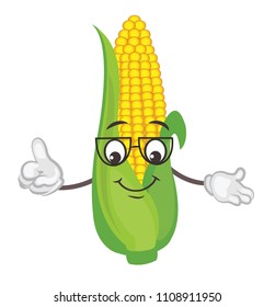 cute corn character. cartoon vector illustration