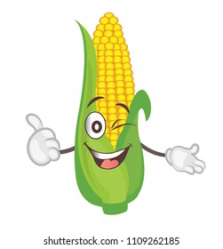 cute corn character. cartoon vector illustration