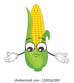 cute corn character. cartoon vector illustration
