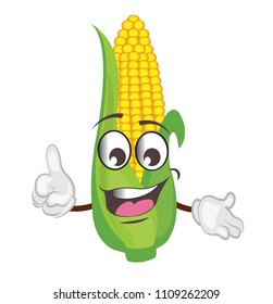 cute corn character. cartoon vector illustration