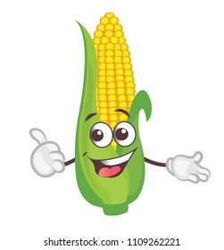 cute corn character. cartoon vector illustration