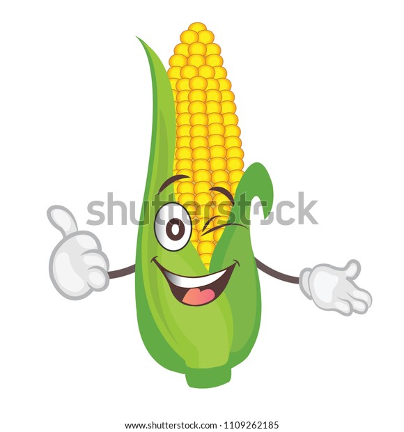 Cute Corn Character Cartoon Vector Illustration Stock Vector (Royalty ...