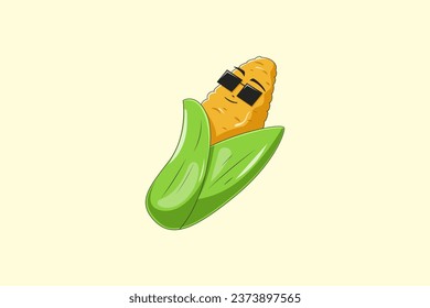 Ilustración de diseño de caracteres de maíz cúter