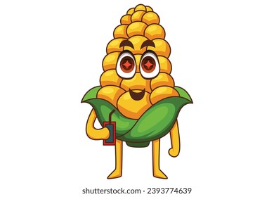 Cute Corn Character Design Illustration