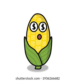 Cute corn character vector template design illustration