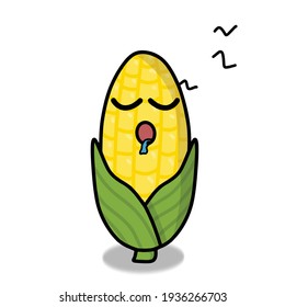 Cute corn character vector template design illustration