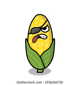 Cute corn character vector template design illustration