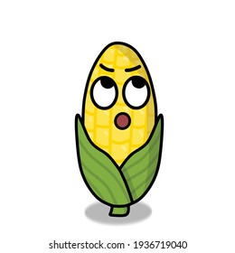 Cute corn character vector template design illustration
