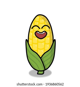 Cute corn character vector template design illustration