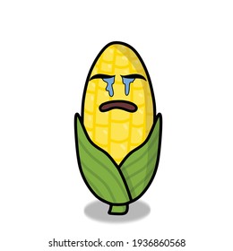 Cute corn character vector template design illustration