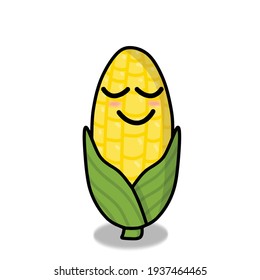 Cute corn character vector template design illustration