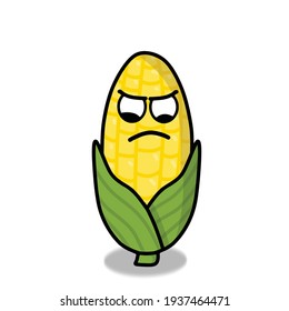 Cute corn character vector template design illustration