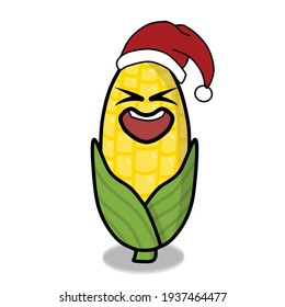 Cute corn character vector template design illustration