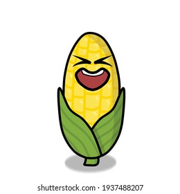 Cute corn character vector template design illustration