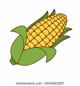 Ilustração de milho bonito isolado no fundo branco