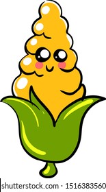 Cute corn, illustration, vector on white background.