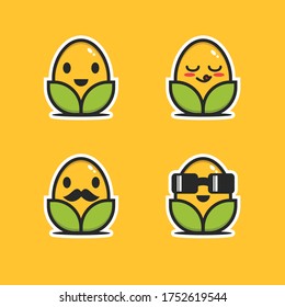A Cute Corn Kawaii Design