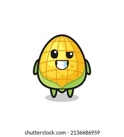 cute corn mascot with an optimistic face , cute style design for t shirt, sticker, logo element