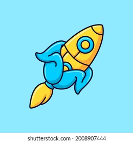 cute corn rocket in blue and yellow color vector logo design. food design inspiration for business 