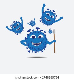 Cute corona virus cartoon vector